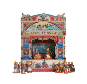 Wooden Pollock's Theatre Model with Characters